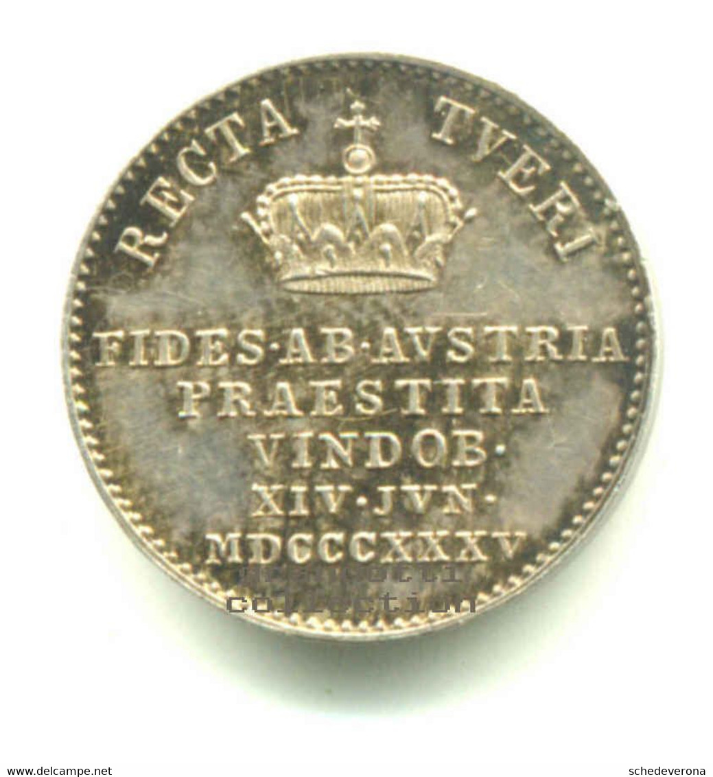 INCORONAZIONE FERDINANDO AUSTRIA MEDAGLIA ARGENTO 1835 - Royal / Of Nobility