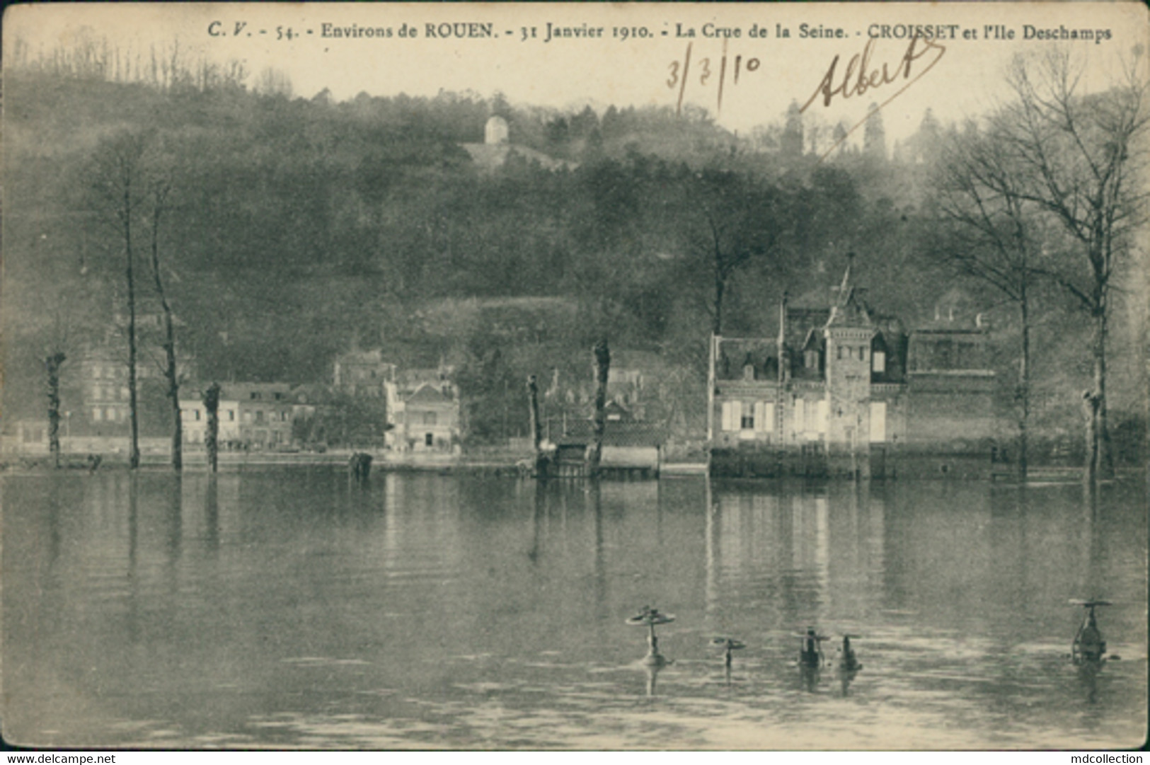 76 CANTELEU /  Janvier  La Crue De La Seine Croisset Et L'Ile Deschamps / - Canteleu