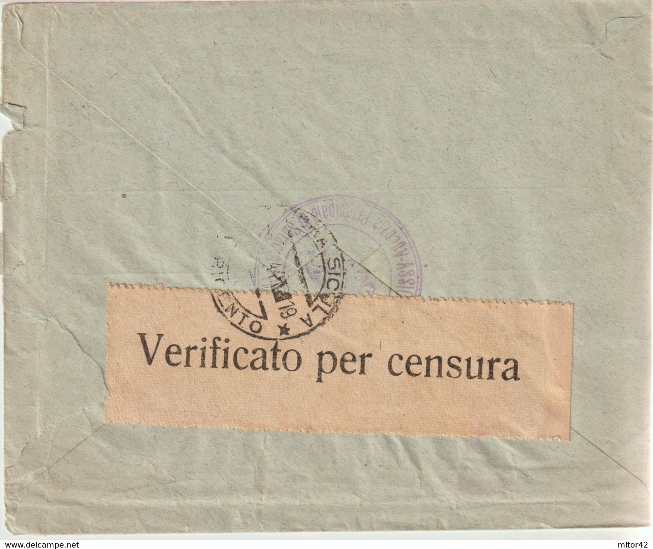 147-Amgot-Occupazione Alleata Sicilia-Busta Intestata Assicurazioni Venezia Ag. Di Sciacca-50c.da Sciacca A Lucca Sicula - Anglo-american Occ.: Sicily