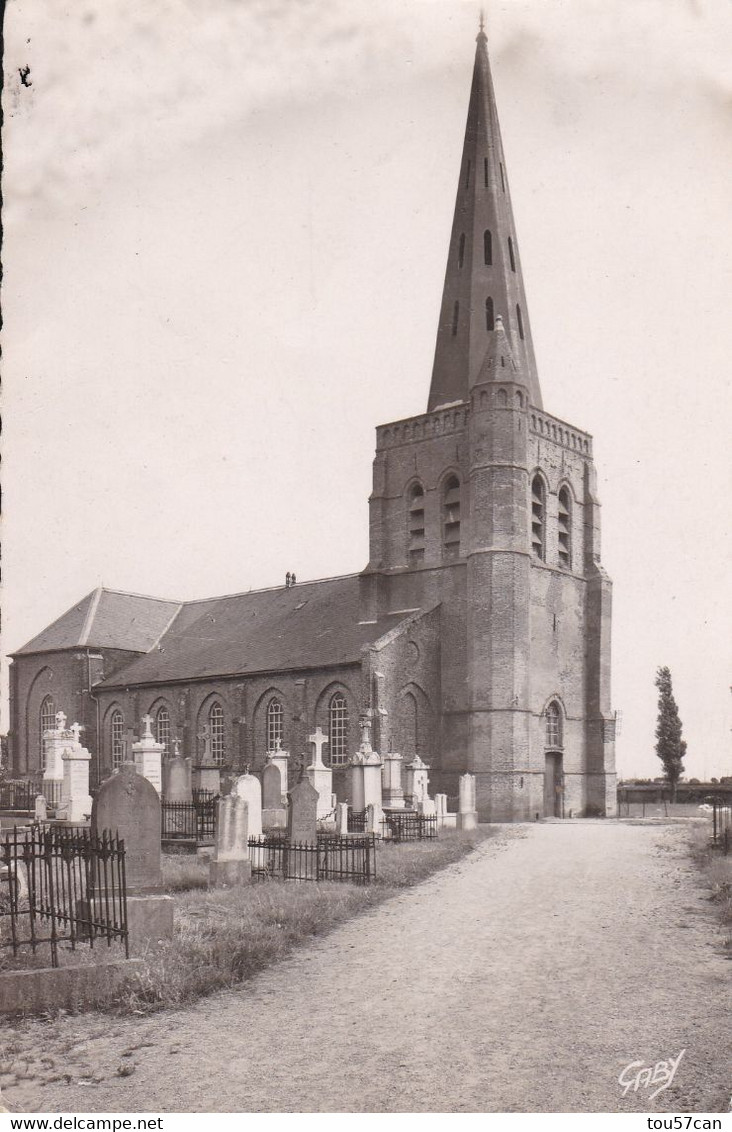 OYE-PLAGE - PAS DE CALAIS -  (62)  -  CPA DENTELEE & GLACEE DE 1952 - L'EGLISE - CLICHE INEDIT SUR CE SITE... - Oye Plage