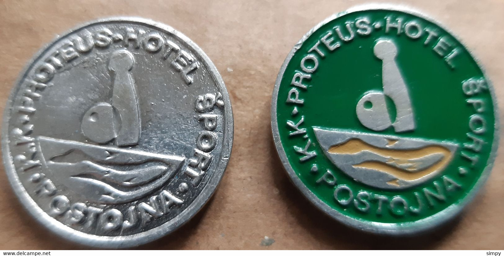 Proteus Human Fish Caves Nine-pin Bowling Club KK Proteus Hotel Sport Postojna Slovenia Vintage Pins - Animaux