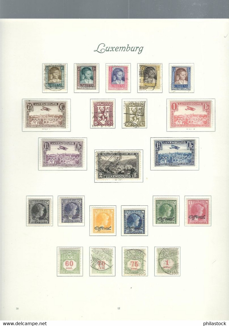 LUXEMBOURG petite collection trés propre des origines à 1985 */Obl. classiques à étudier