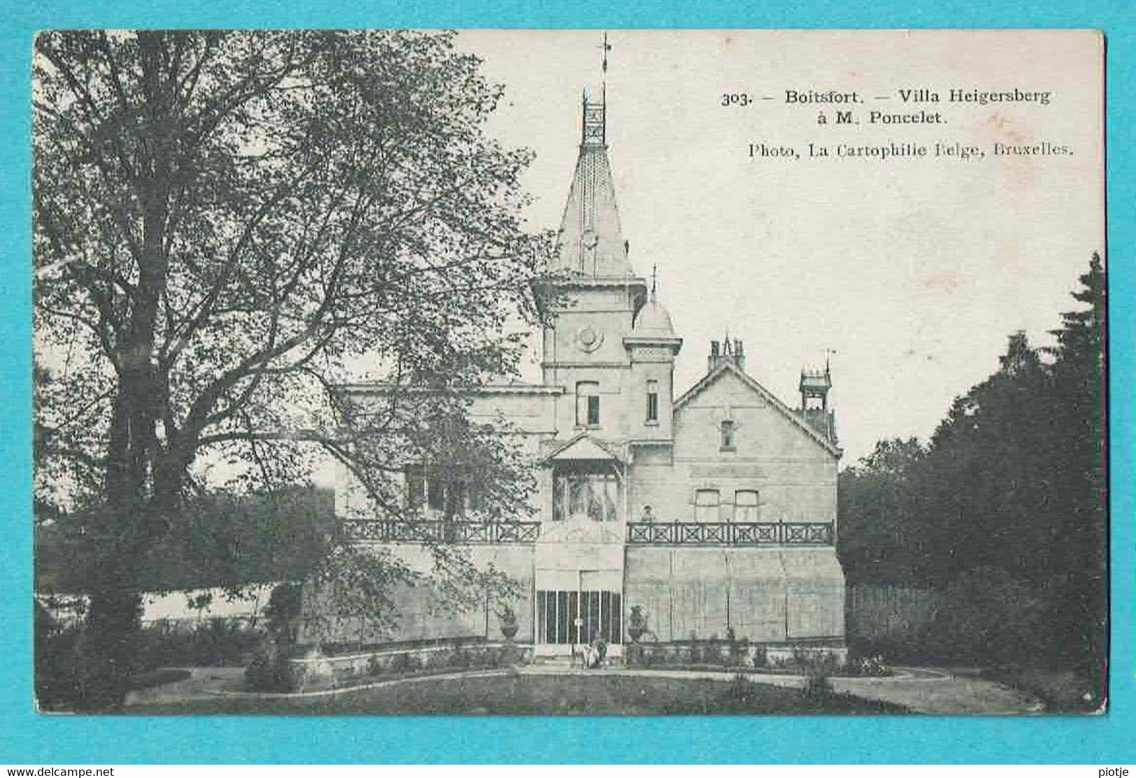 * Watermaal Bosvoorde - Boitsfort (Bruxelles) * (Photo La Cartophilie Belge, Nr 303) Villa Heigersberg à M. Poncelet - Watermaal-Bosvoorde - Watermael-Boitsfort