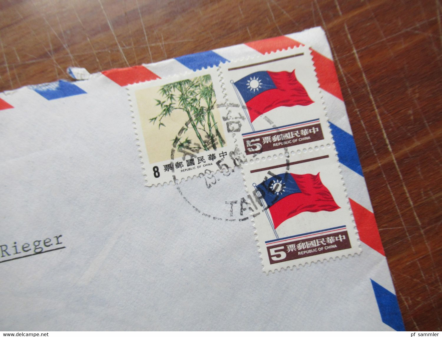 Asien VR China / Taiwan 1980er Jahre kleiner Posten mit 6 Firmenbriefe Air Mail / registered letter