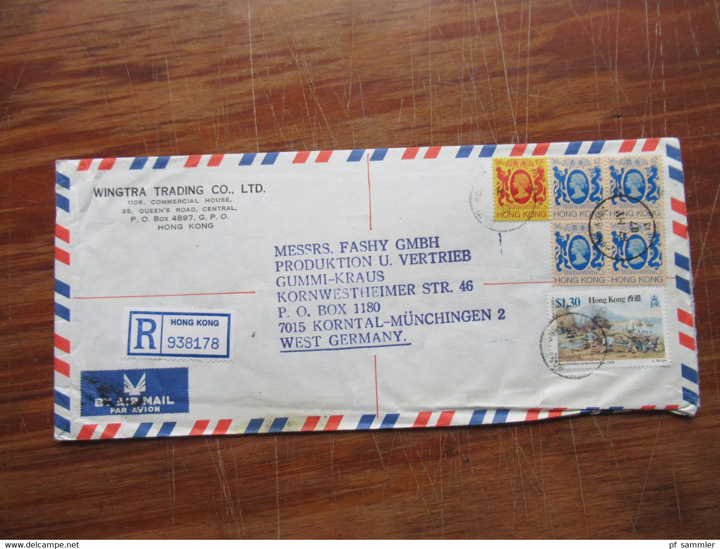 Asien 1986 GB Kolonie Hong Kong 1986 2x Firmen Belege Registered / Express Mit Hohen Frankaturen! - Briefe U. Dokumente