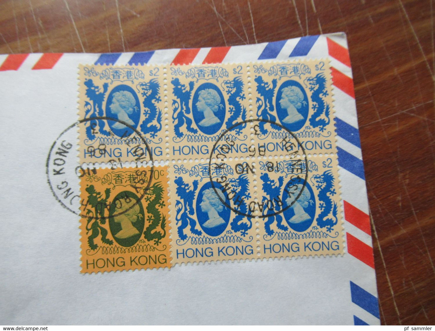 Asien 1986 GB Kolonie Hong Kong 1986 2x Firmen Belege registered / Express mit hohen Frankaturen!