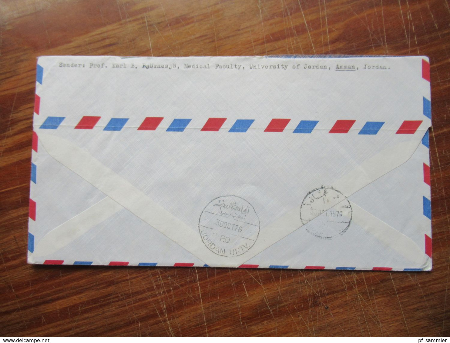 Asien 1976 Air Mail Registered Letter U. Of Jordan Nach Neuaigen Österreich / Absender Uni Of Jordan Amman - Jordan