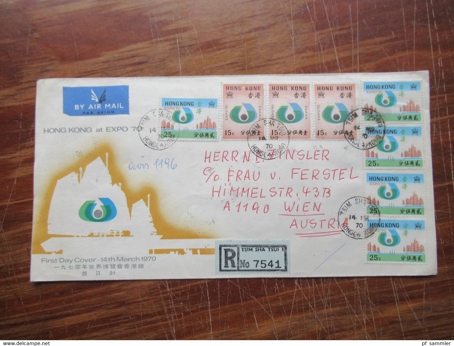 Asien GB Kolonie Hong Kong 1986 3x Belege Registered / Express Mit Hohen Frankaturen! 1x Hong Kong At Expo 1970 - Brieven En Documenten