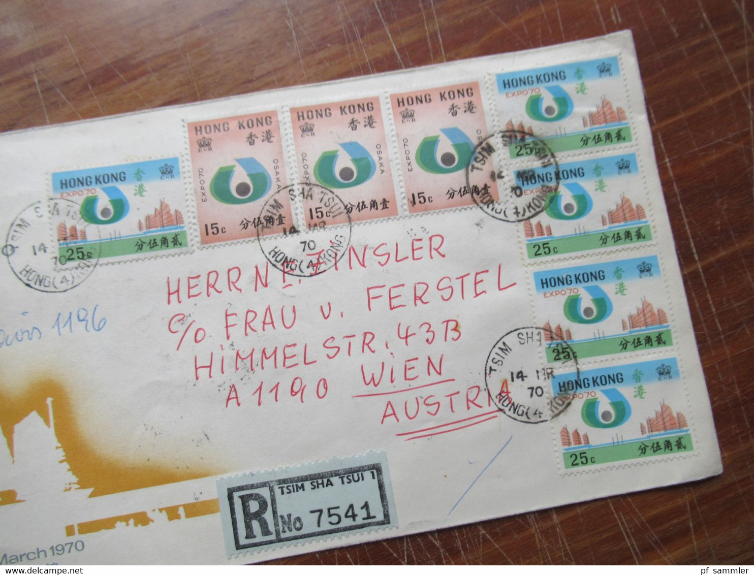 Asien GB Kolonie Hong Kong 1986 3x Belege Registered / Express Mit Hohen Frankaturen! 1x Hong Kong At Expo 1970 - Lettres & Documents