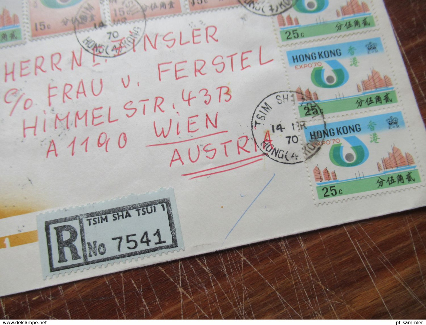 Asien GB Kolonie Hong Kong 1986 3x Belege Registered / Express Mit Hohen Frankaturen! 1x Hong Kong At Expo 1970 - Cartas & Documentos