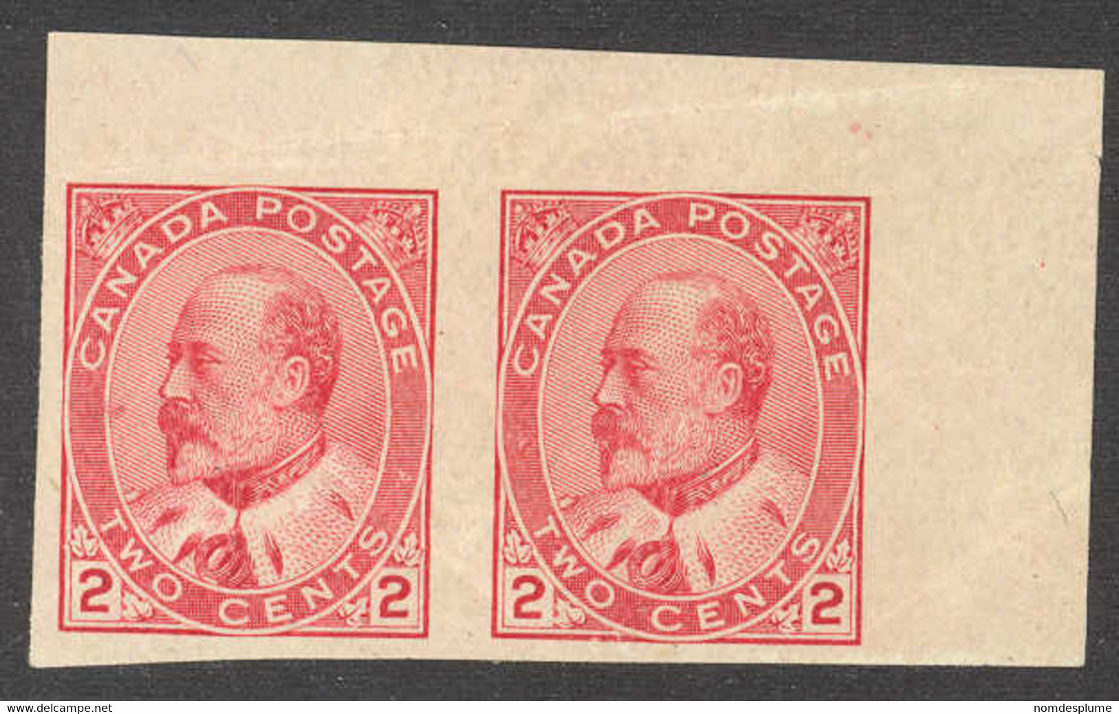 1209) Canada Mint Hinged * 1903 Edward Corner Pair - Unused Stamps