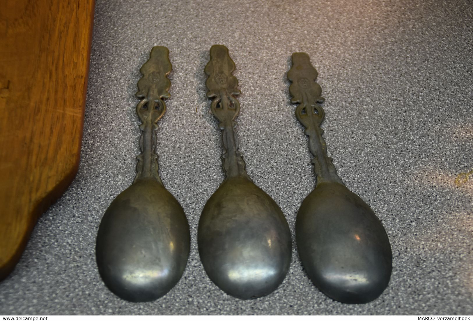 3x Lepels TIN Wapen Van Leiden (jaren 60) Made In Holland (NL) - Spoons