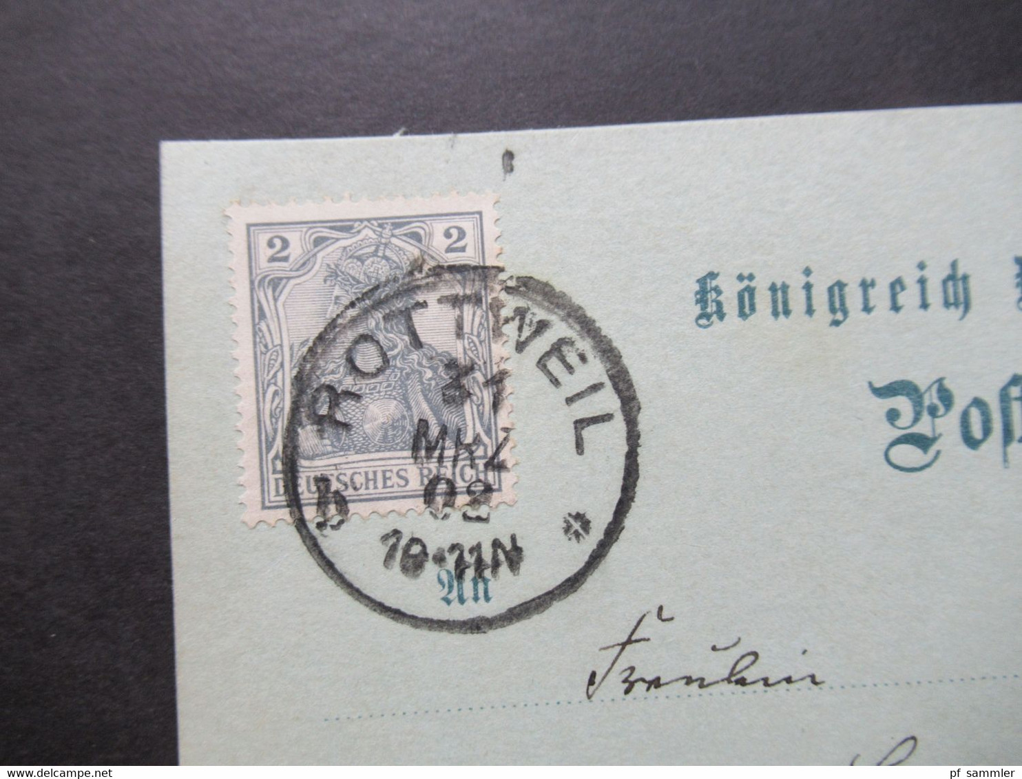 AD Württemberg 21.3.1902 Letzttag Der Eigenen Marken In Württemberg GA Mit Germania ZuF Gesendet " Vis A Vis Per Post" - Postal  Stationery