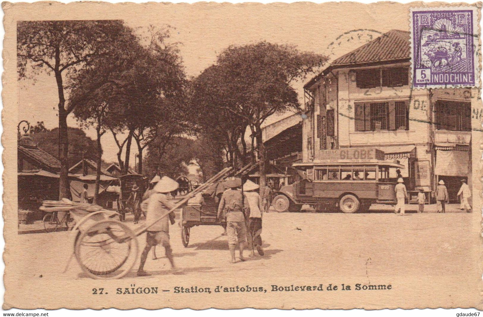 SAIGON (INDOCHINE) - STATION D'AUTOBUS BOULEVARD DE LA SOMME - BUS - Viêt-Nam