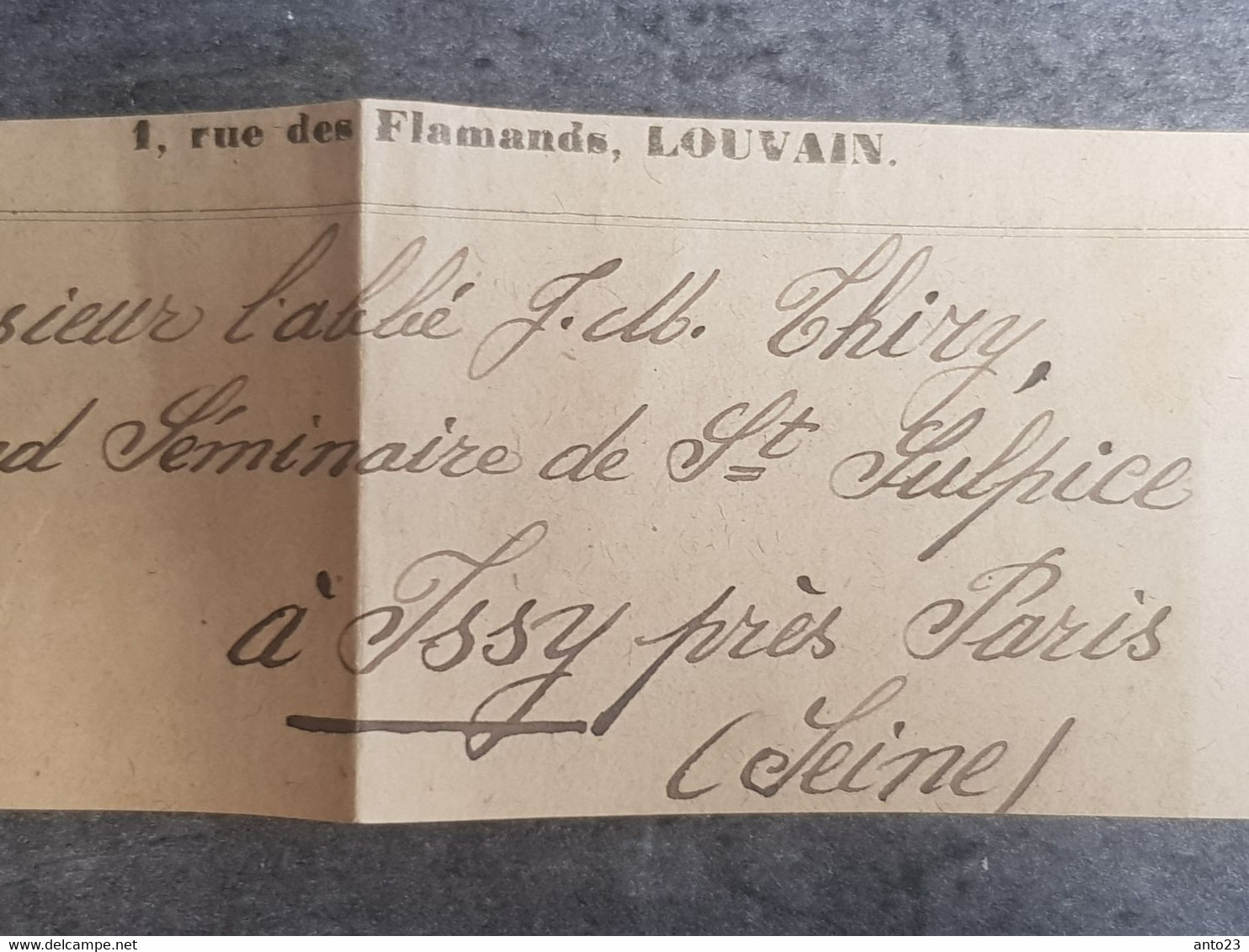 BELGIQUE - Bande A Journaux TB Grande Barbe Pour L Abbé Au Grand Seminaire De St Sulpice A Issy Prés De Paris France - Bandes Pour Journaux