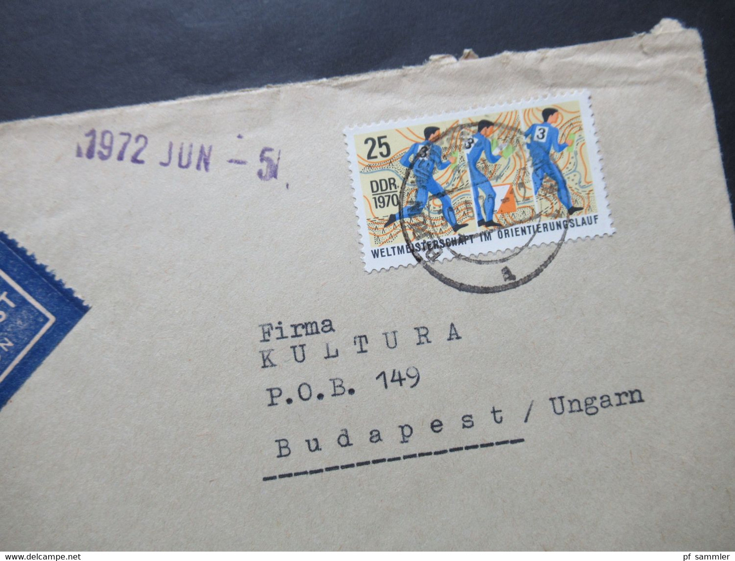DDR 1972 2 Auslandsbriefe Nach Ungarn 1x Luftpost Umschläge VEB Deutsche Schallplatten / Bereich Absatz Usw. - Lettres & Documents
