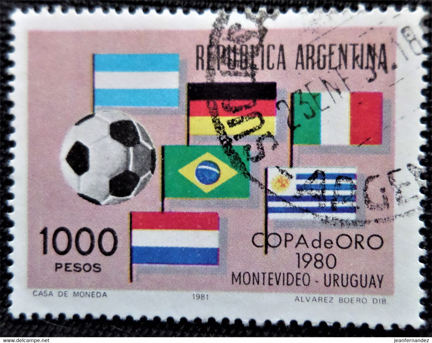 Timbre D'Argentine 1981 Football Gold Cup, Montevideo  Stampworld N° 1526 - Used Stamps