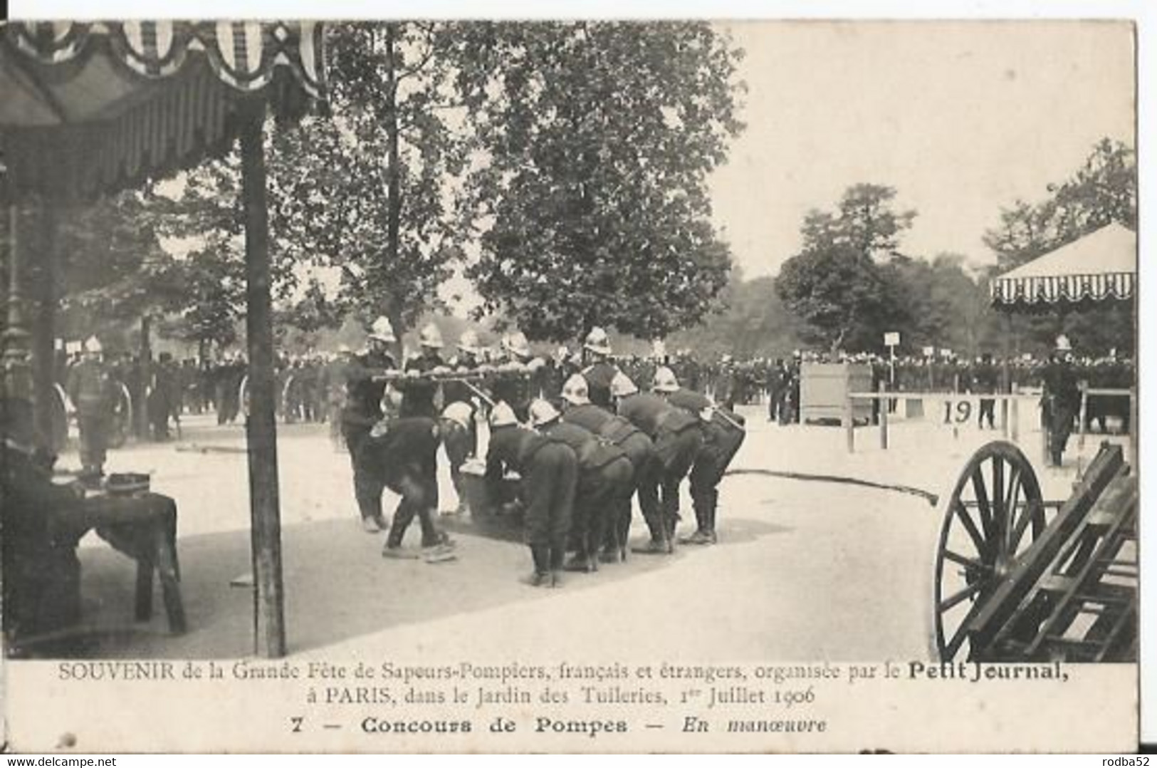 CPA - Paris Concours De Pompes - Pompiers Fête Des Sapeurs Français Et étrangers 1 Juillet 1906 - Feuerwehr