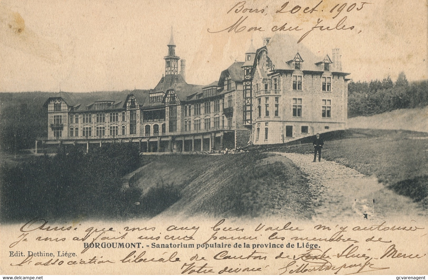 BORGOUMONT  SANATORIUM POPULAIRE DE LA PROVINCE DE LIEGE                2 SCANS - Stoumont