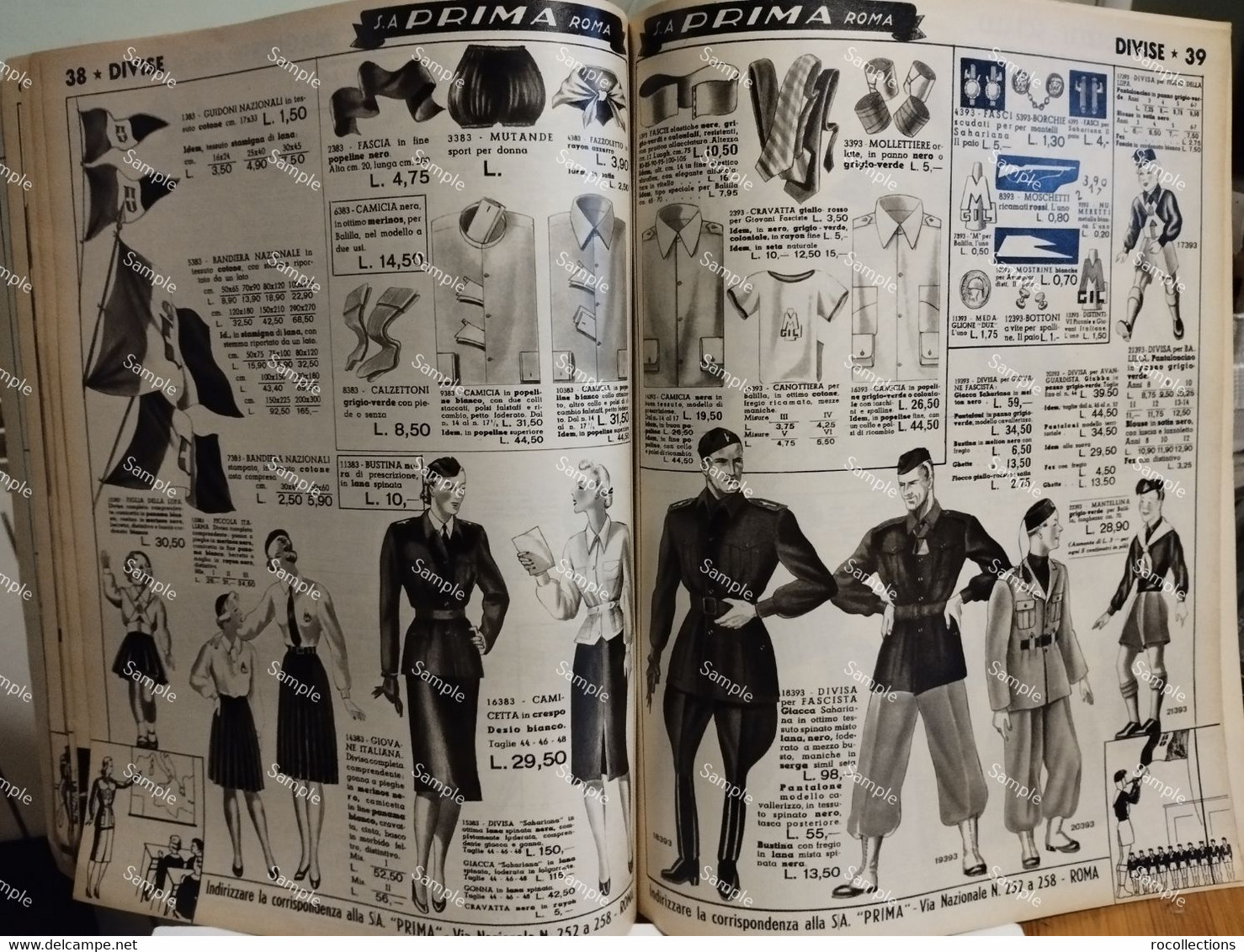 Italy Fashion Design Vogue Store Catalog. Italia PRIMA Negozio Catalogo Moda 1939-1940 Roma Via Nazionale - Fashion