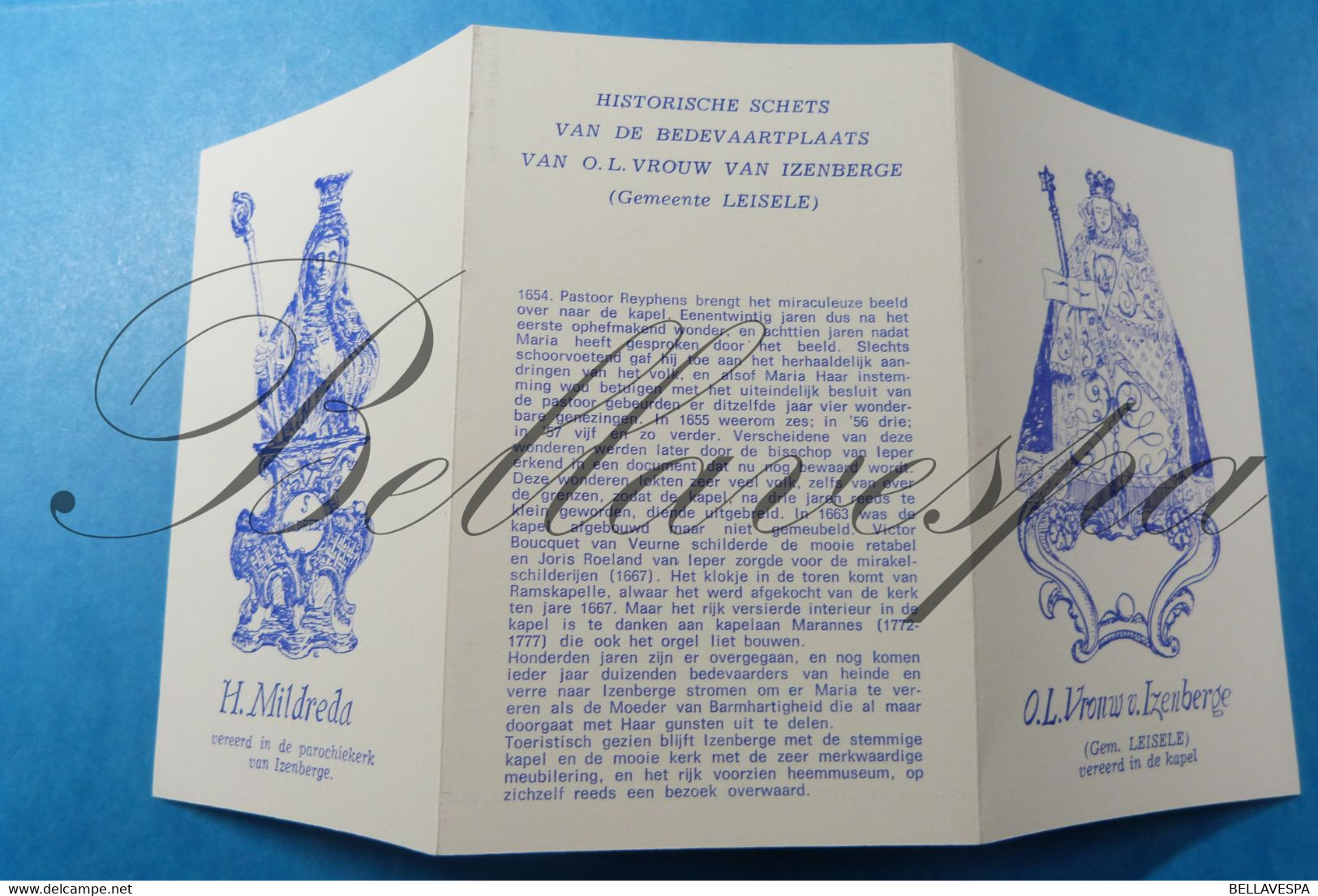 Izenberge  O.L.V Inzebergge  & De H.Mildreda Gemeente Bedevaartplaats Leisele Vereerd In De Kapel /druk Ca 1964 - Alveringem