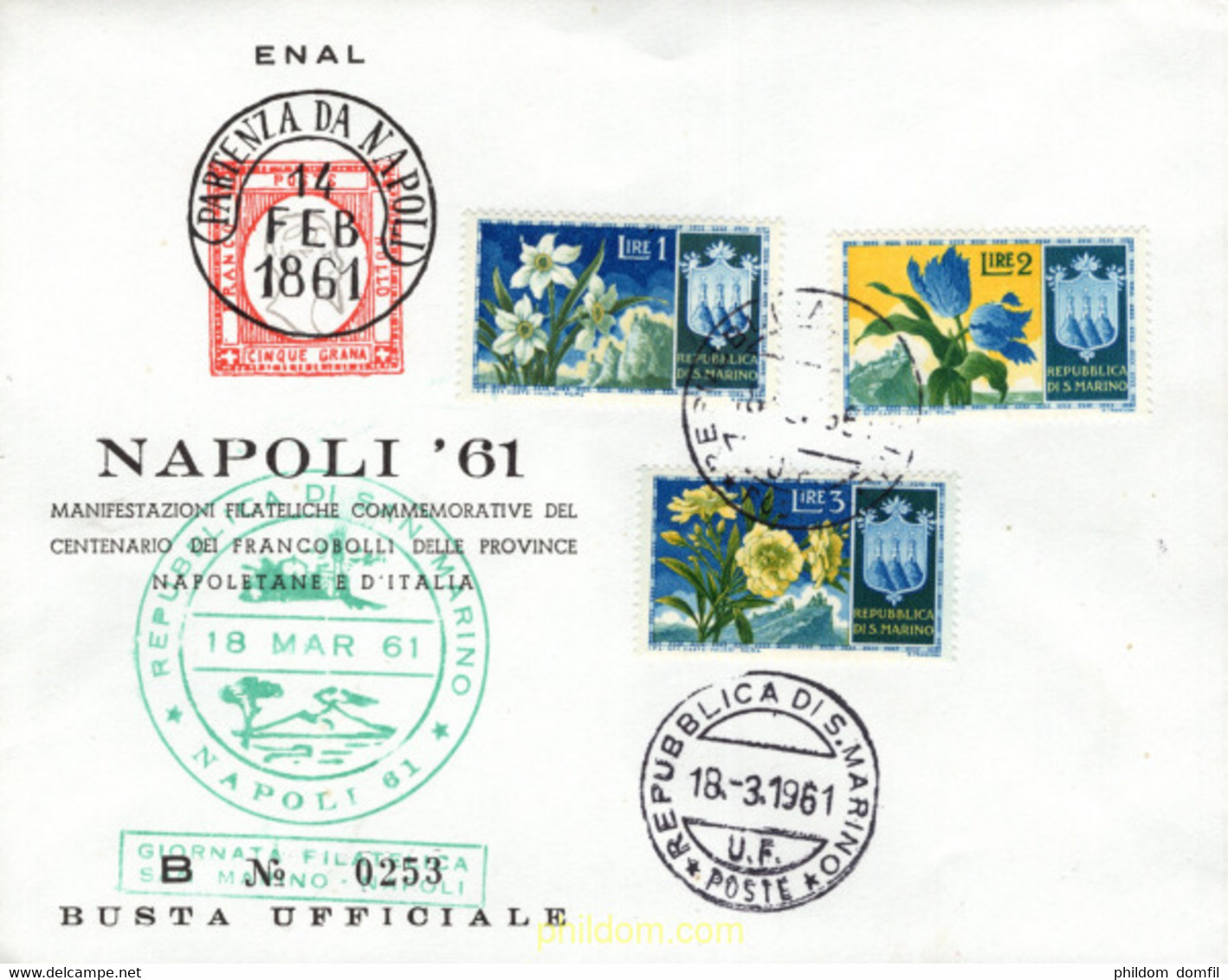 691398 MNH SAN MARINO 1953 FLORES - Gebruikt