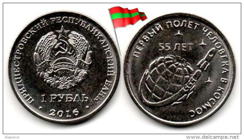 Transnistria - 1 Rouble 2016  (55th Anniversary First Man In Space - UNC) - Moldawien (Moldau)