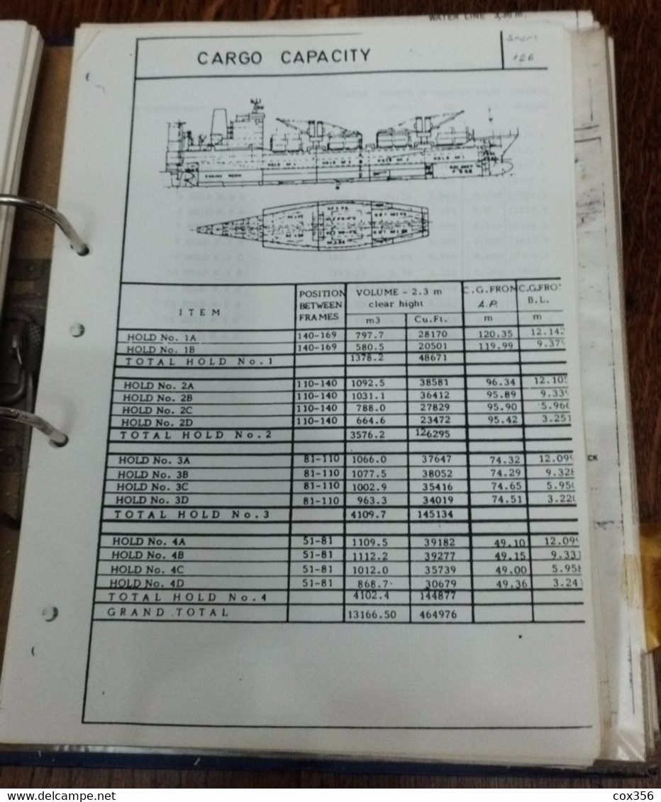 Documents HORNBAY NAVIRES CMA Portes Containers. 7 Grands PLAN Du Cargo Et Divers Documents Dans Un Classeur De 2.5 Kg - Tecnología & Instrumentos