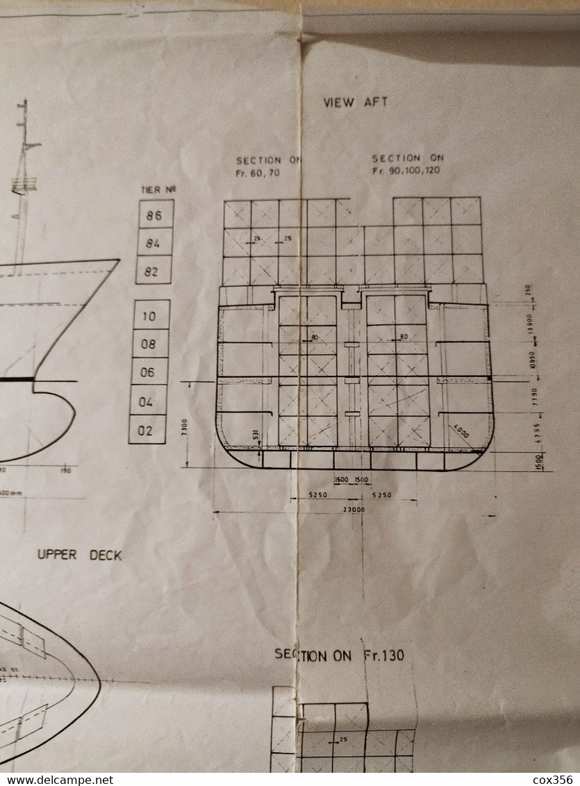 Documents HORNBAY NAVIRES CMA Portes Containers. 7 Grands PLAN du Cargo et divers documents dans un Classeur de 2.5 kg