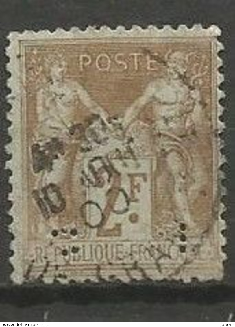 France - Type Sage - N°105 - 2f. Bistre Sur Azuré - Perforé C L - 1898-1900 Sage (Tipo III)