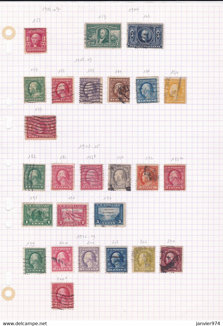 USA. Lot De 457 Timbres Oblitérés Sur Charnière De 1870 à 1960 , Voir Les 21 Scans - Collezioni & Lotti