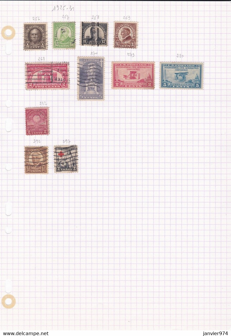 USA. Lot De 457 Timbres Oblitérés Sur Charnière De 1870 à 1960 , Voir Les 21 Scans - Collezioni & Lotti