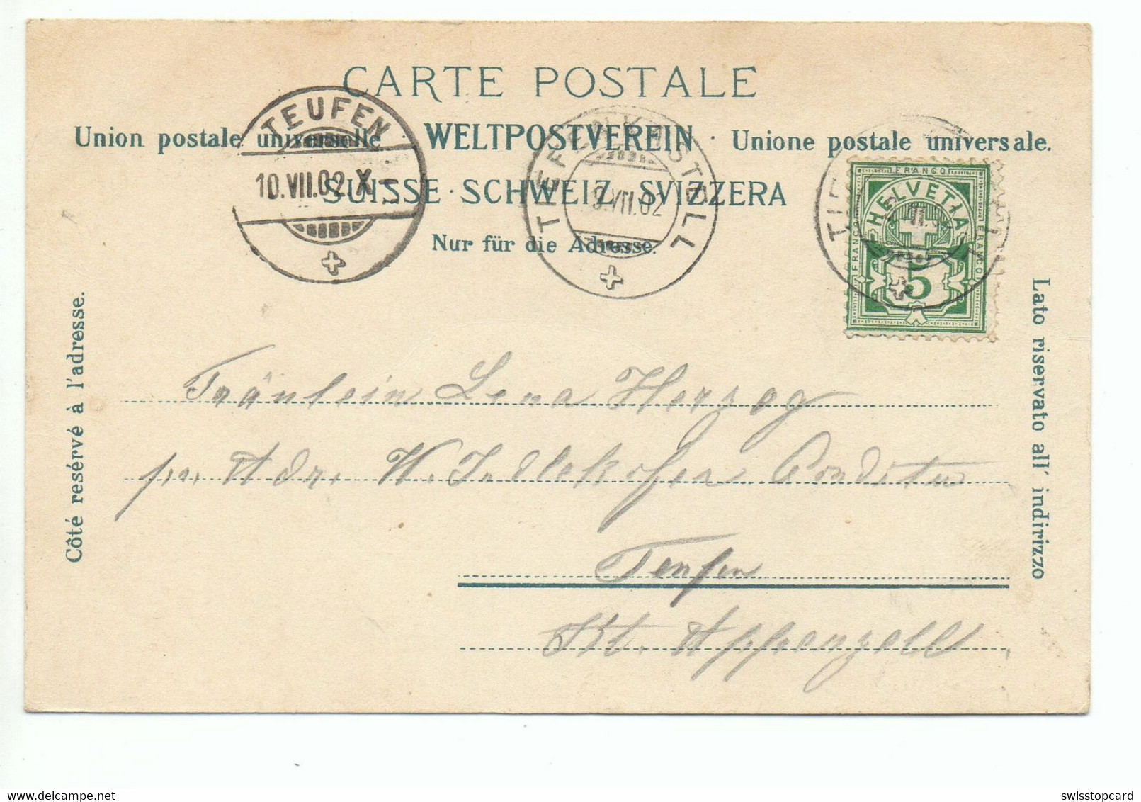 TIEFENCASTEL Gel. 1902 V. Tiefenkastell N. Teufen - Tiefencastel