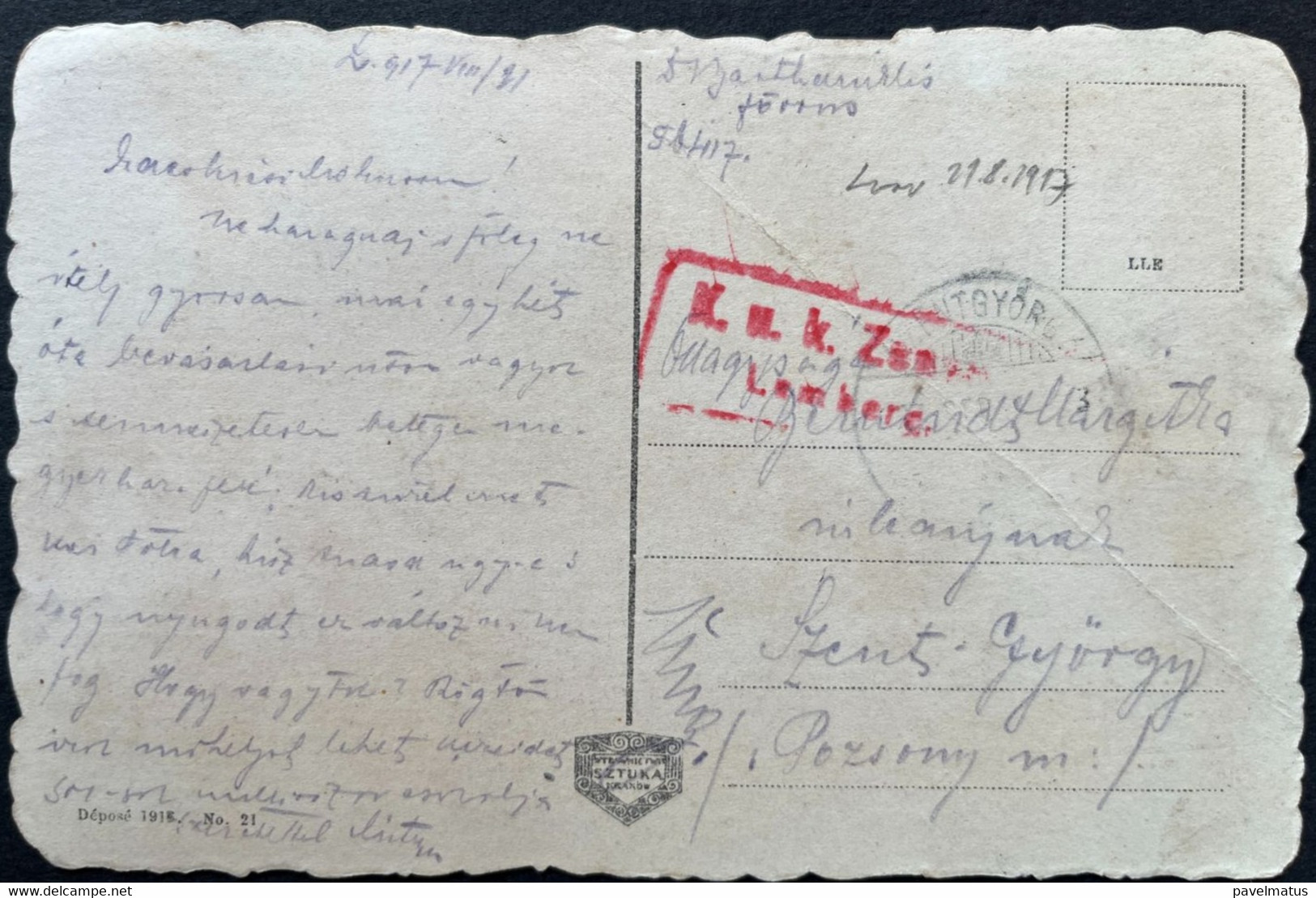 Poland  1917 Censored  Austrian Period  Postcard Lwow 21.8.1917 Ogolny Widok - Storia Postale