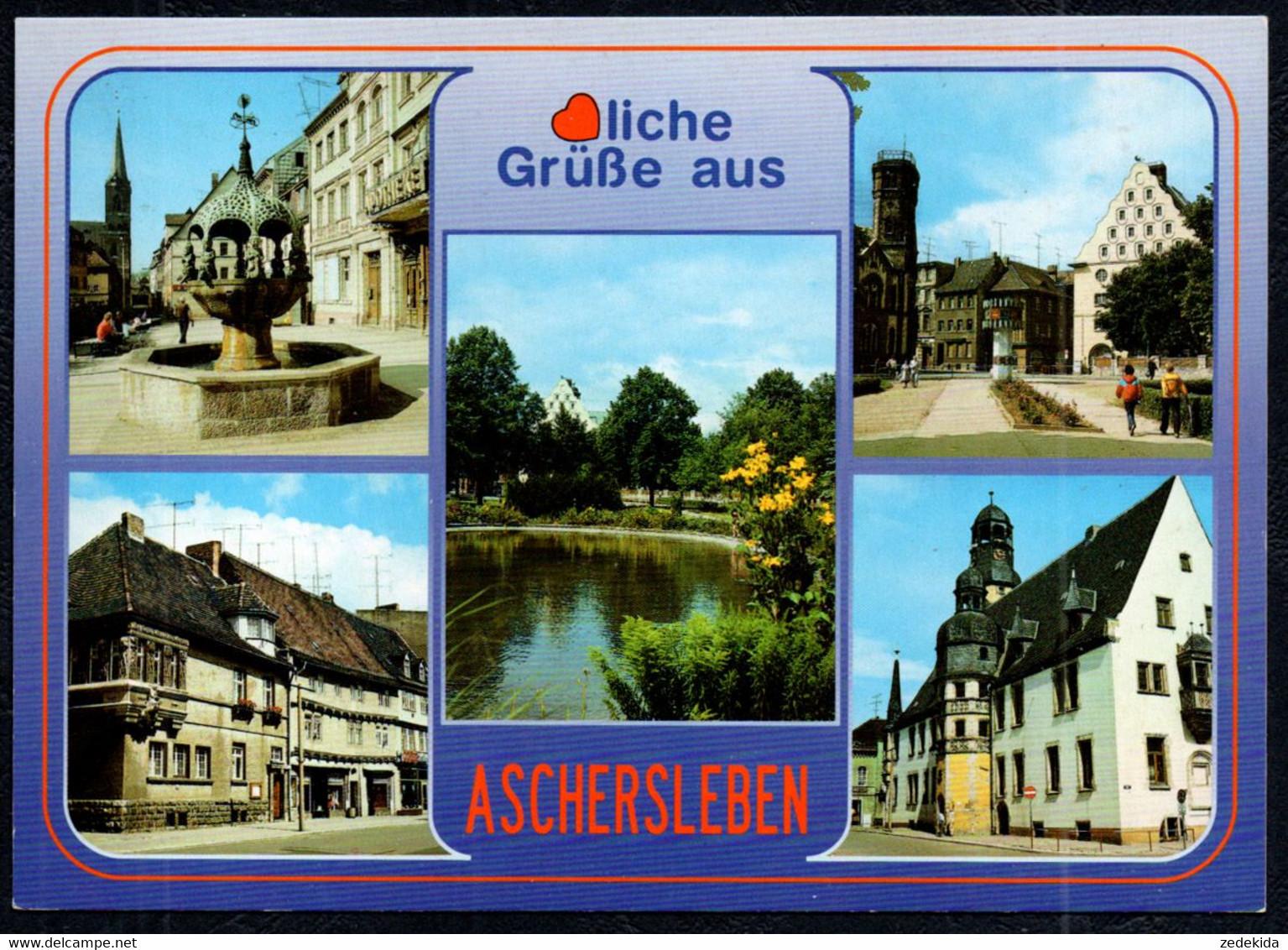G0819 - TOP Aschersleben Brunnen - Bild Und Heimat Reichenbach Qualitätskarte - Aschersleben