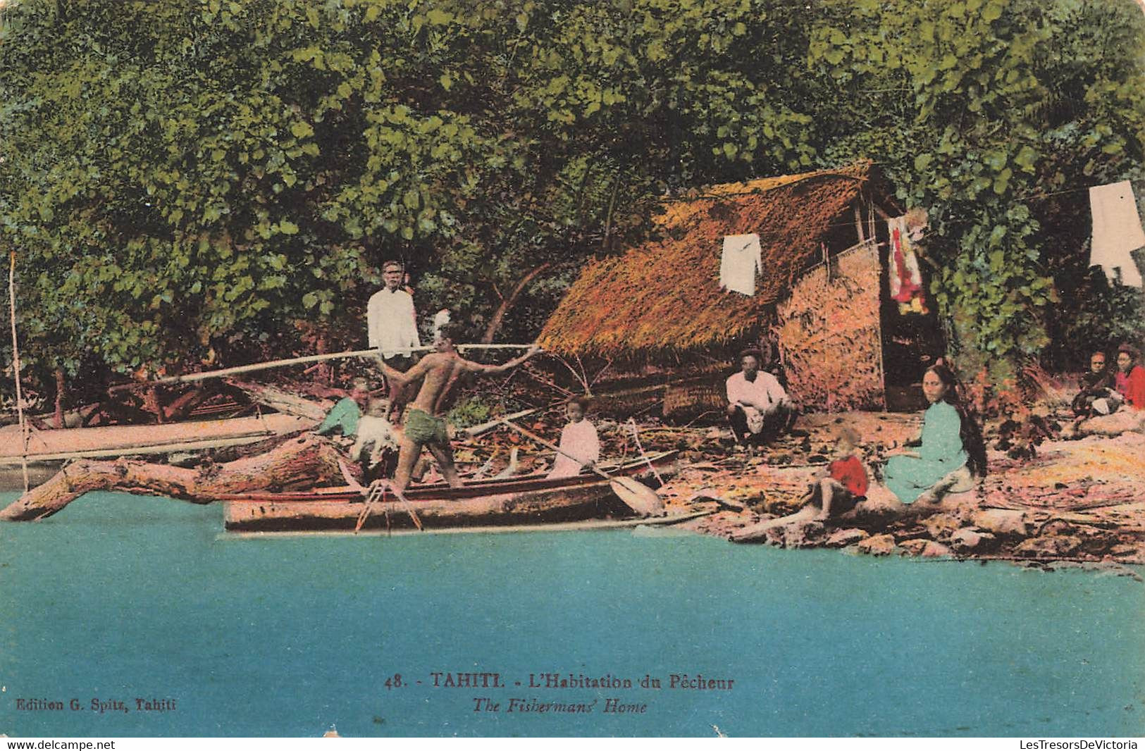 CPA TAHITI - L'habitation Du Pecheur - The Fisherman's Home - Edition G Spitz - Colorisé - Tahiti