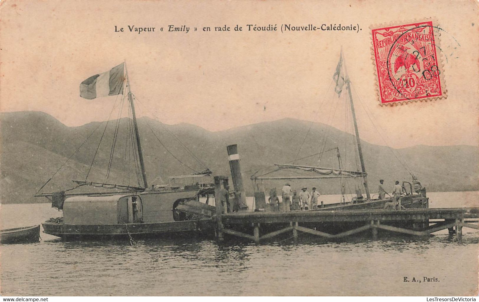 CPA NOUVELLE CALEDONIE - Le Vapeur Emily En Rade De Téoudié - Bateau à Vapeur - E A Paris - New Caledonia