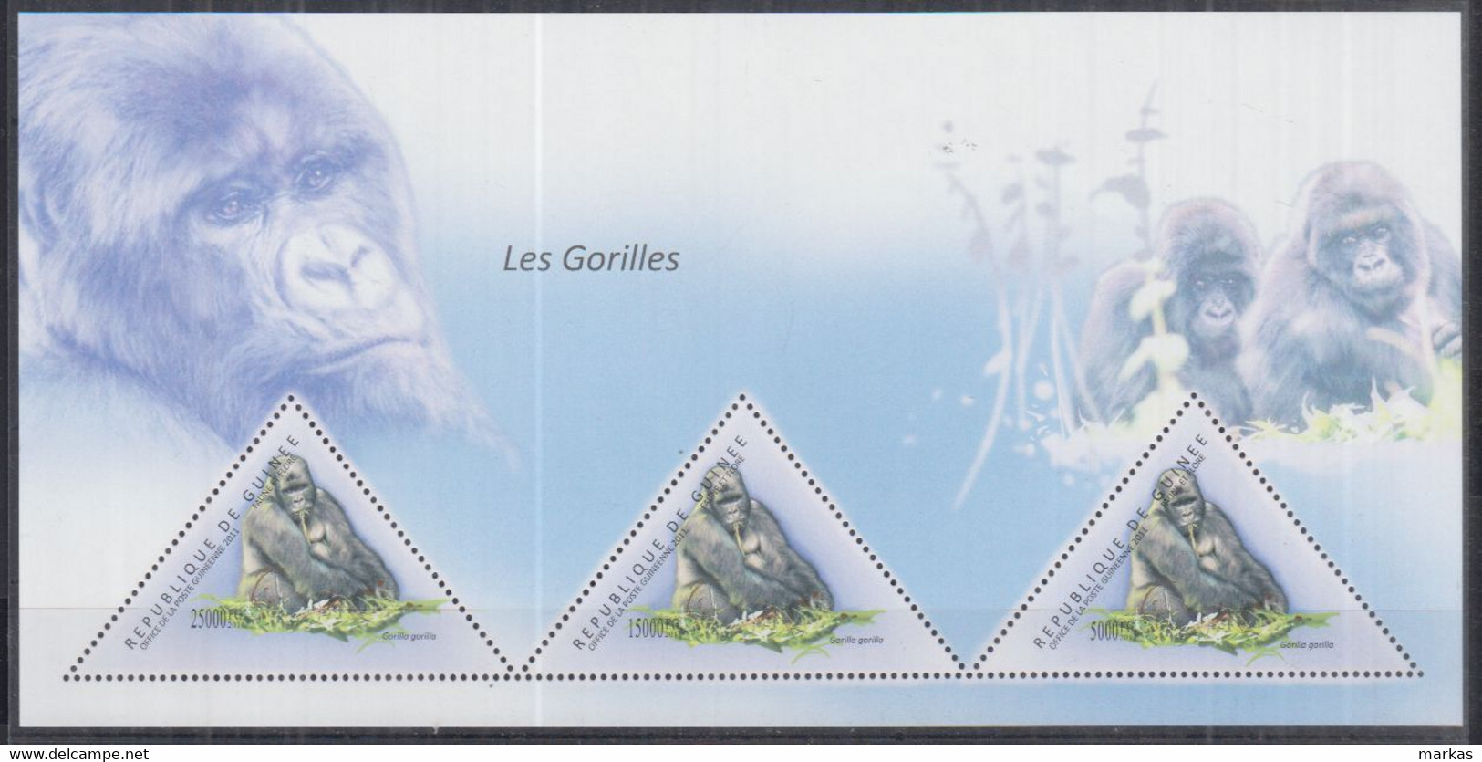 F12. Guinea MNH 2011 Fauna - Primates - Gorillas - Gorillas