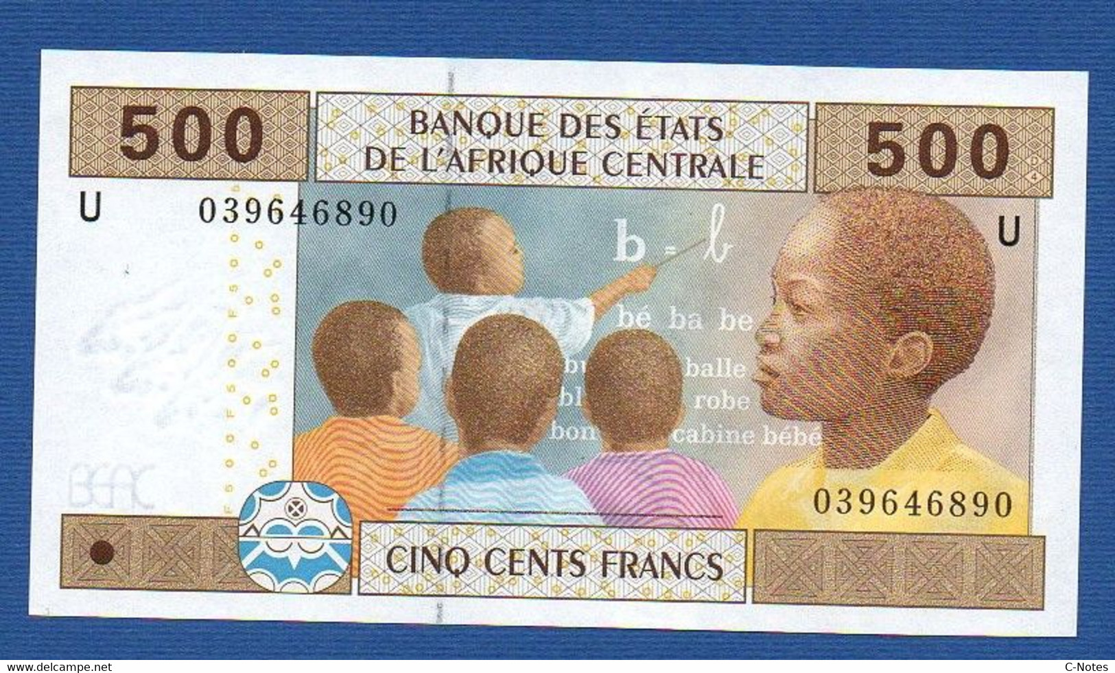 CENTRAL AFRICAN STATES - CAMEROON - P.206Ua – 500 FRANCS 2002 UNC, Serie U 039646890 - Zentralafrikanische Staaten