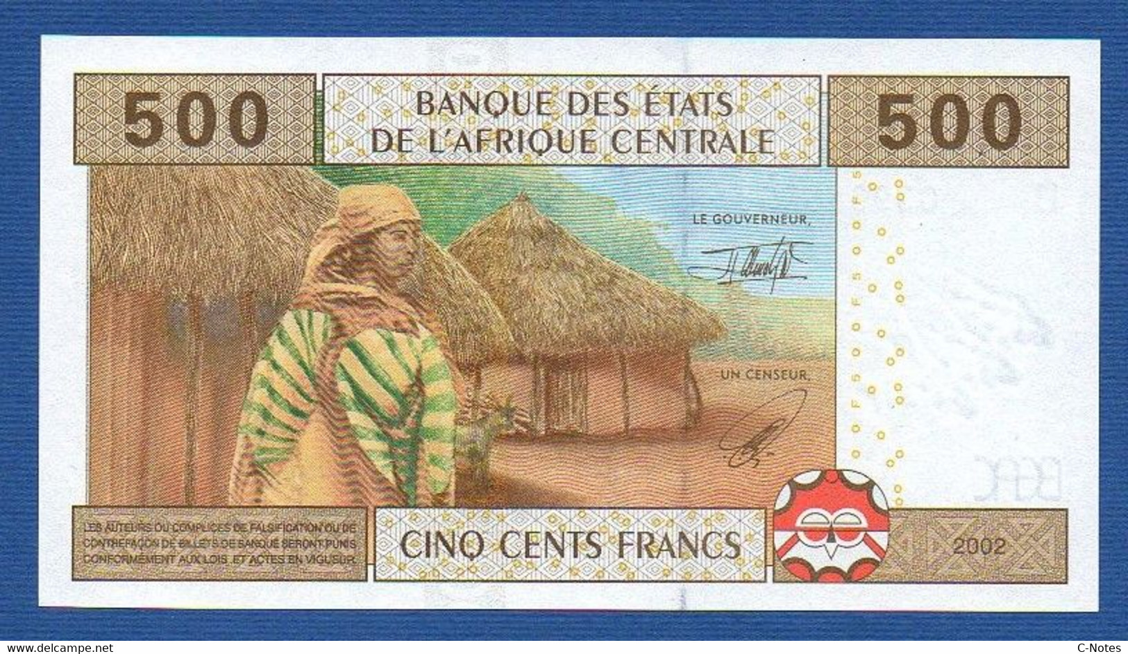 CENTRAL AFRICAN STATES - CAMEROON - P.206Ua – 500 FRANCS 2002 UNC, Serie U 039646890 - Estados Centroafricanos