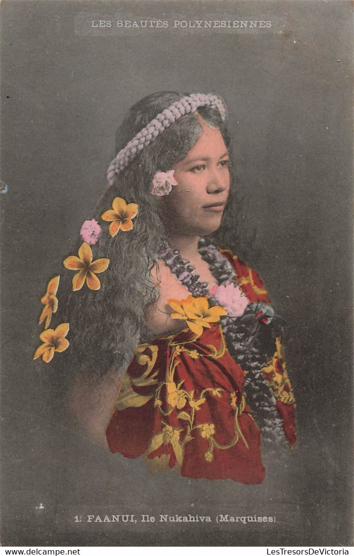 CPA TAHITI - Faanui - Ile Nukahiva - Marquises - Les Beautés Polynesiennes - Collier De Fleurs - Colorisé - Tahiti