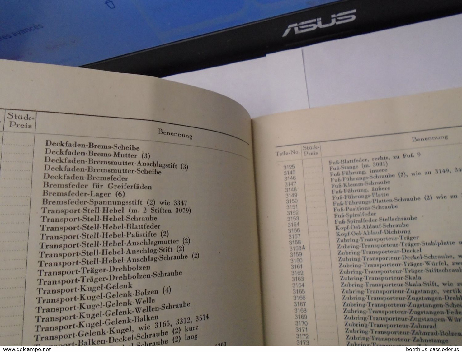 ICO ERNST IRMSCHER & CO : ERSATZ-TEILE-LISTE I.C.O. VIERNADEL-ZYLINDER-ARMABWÄRTS-FLACHNAHT-MASCHINE (ancien) - Manuels De Réparation