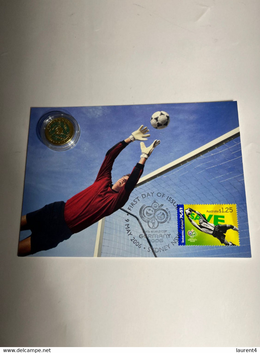 (1 N 34) Australia  $ 2.00 Coin Centenry Of SOCCEROOS Football Team On 2006 Football Maxicard - 2 Dollars