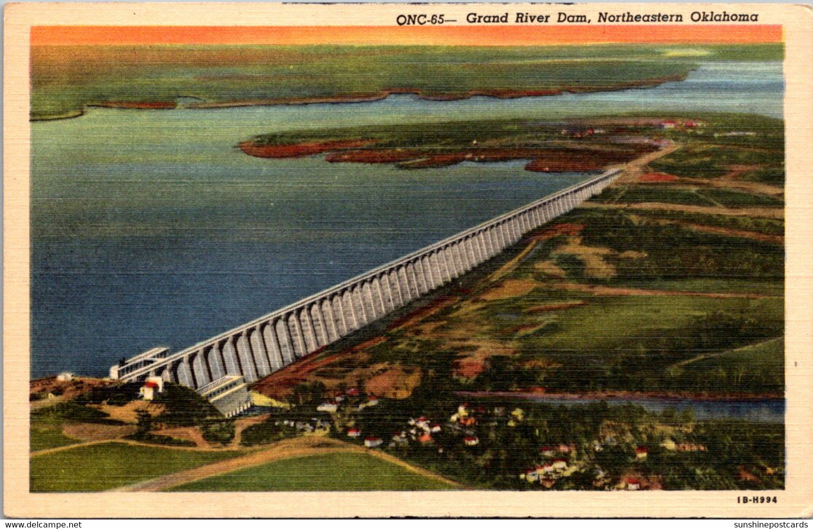 Oklahoma Aerial View Of The Grand River Dam Curteich - Altri & Non Classificati