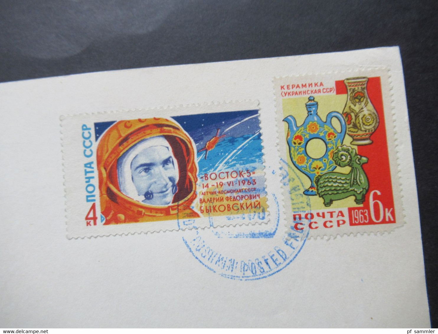 Sowjetunion UdSSR Schiffspost Blaue Stempel MS Alexandr Pushkin In Die DDR Nach Dresden Gesendet - Briefe U. Dokumente