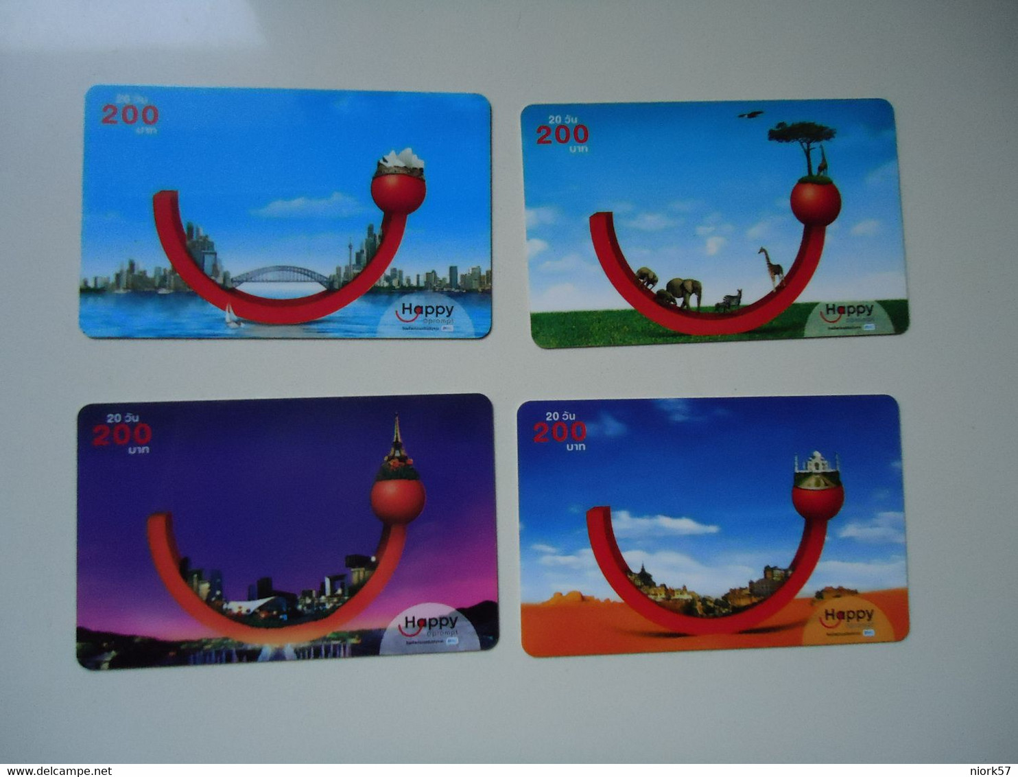 THAILAND USED CARDS  SET 4  LANDSCAPES HERITAGES - Bergen
