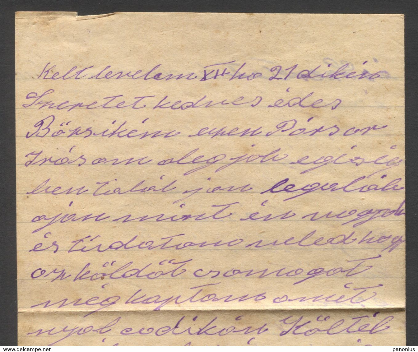 Hungary WW2  Year 1943. Censorship Cenzura, Traveled To Bezdan Bacska With Content - Banat-Bacska