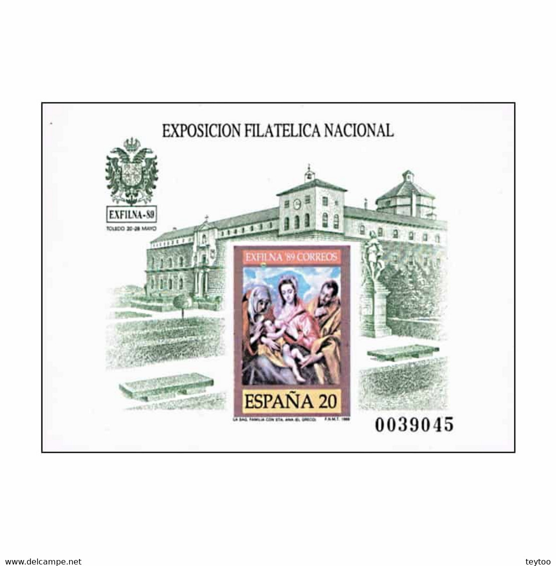 P0019.2# España 1989. PA. EXFILNA 89. Toledo (M) - ED 19 - Probe- Und Nachdrucke