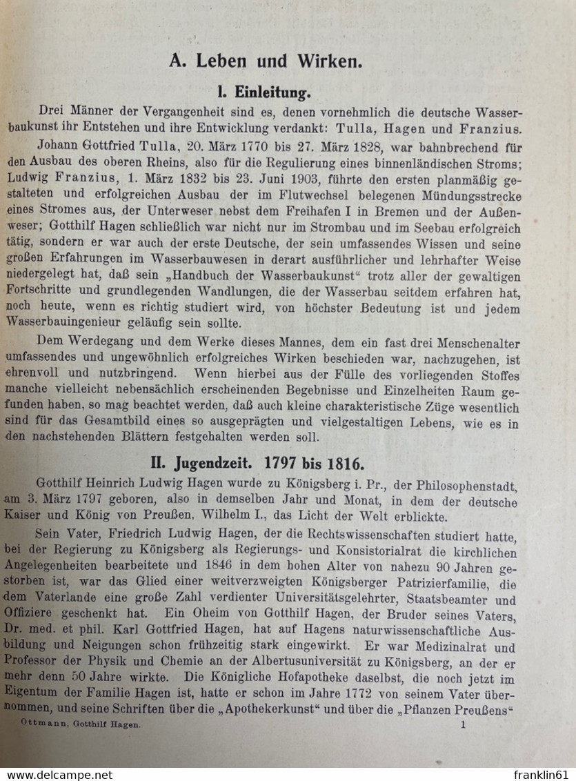 Gotthilf Hagen : Der Altmeister der Wasserbaukunst ; [1797-1884] ;