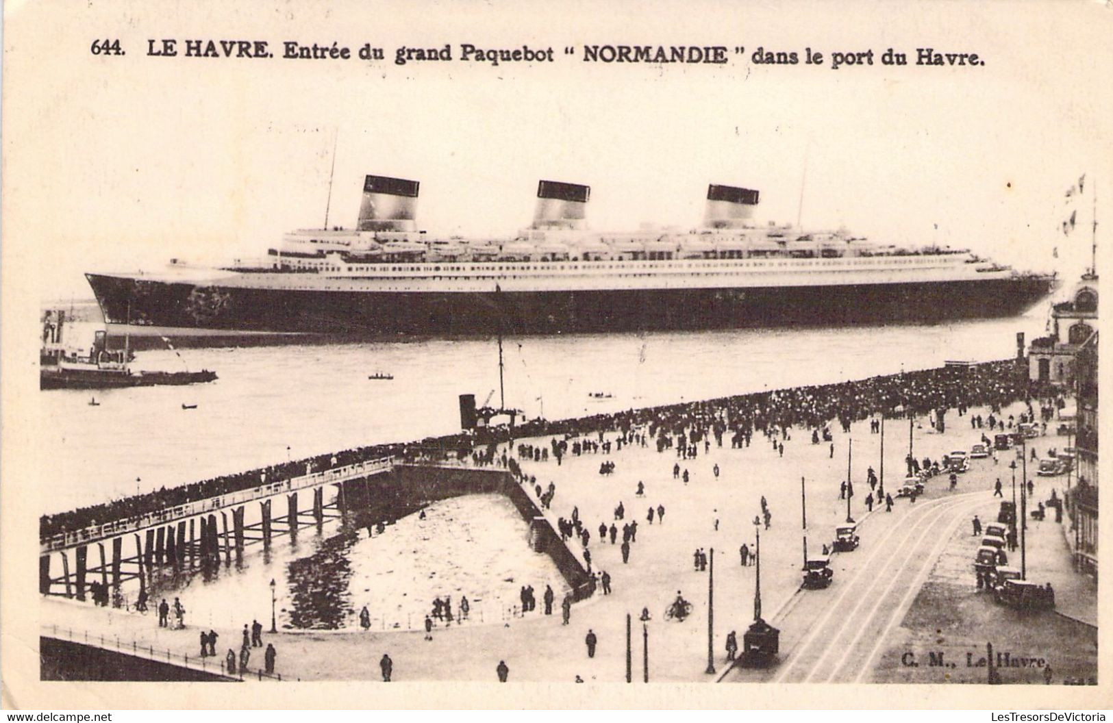 CPA - FRANCE - 76 - LE HAVRE - Entrée Du Grand Paquebot NORMANDIE Dans Le Port Du Havre - Animée - Portuario